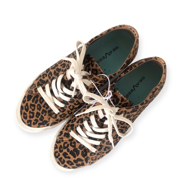 SeaVees Women's Monterey Mulholland Cowhide Leopard Print Sneaker 28400 Size 9 - Picture 2 of 8